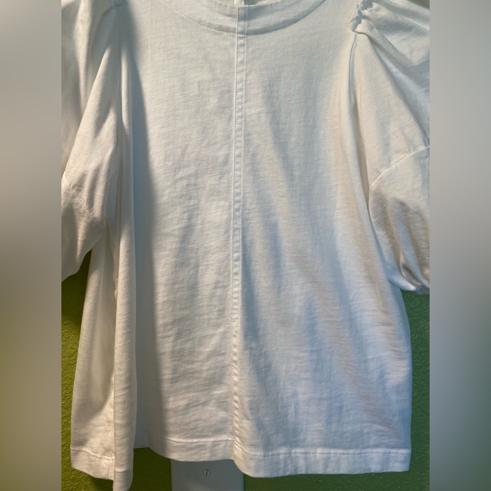 Madewell White Puff Sleeve Blouse - Picture 3 of 8